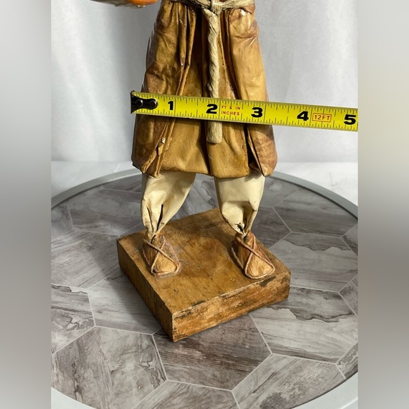 Handcrafted Artisan Figurine with Orange and Green Accents - Picture 14 of 14